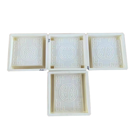 Reazone Molds Vegetable Ditch Board Mold Vegetable Patch Roadside Pastoral Vegetable Ditch Board Cement Courtyard Decoration Garden Vegetable Garden Fence Template(Set of 4), White