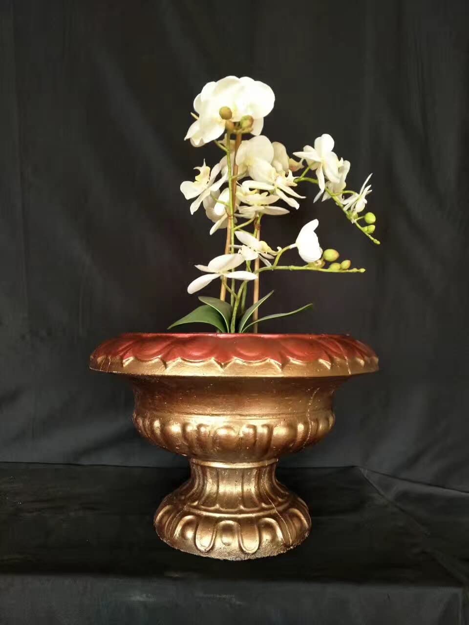 Reazone Molds 38cm(14.96in) GRC Durable Home Gardening Bonsai DIY Round Concrete Flower Pot Mold Plastic Precast Concrete