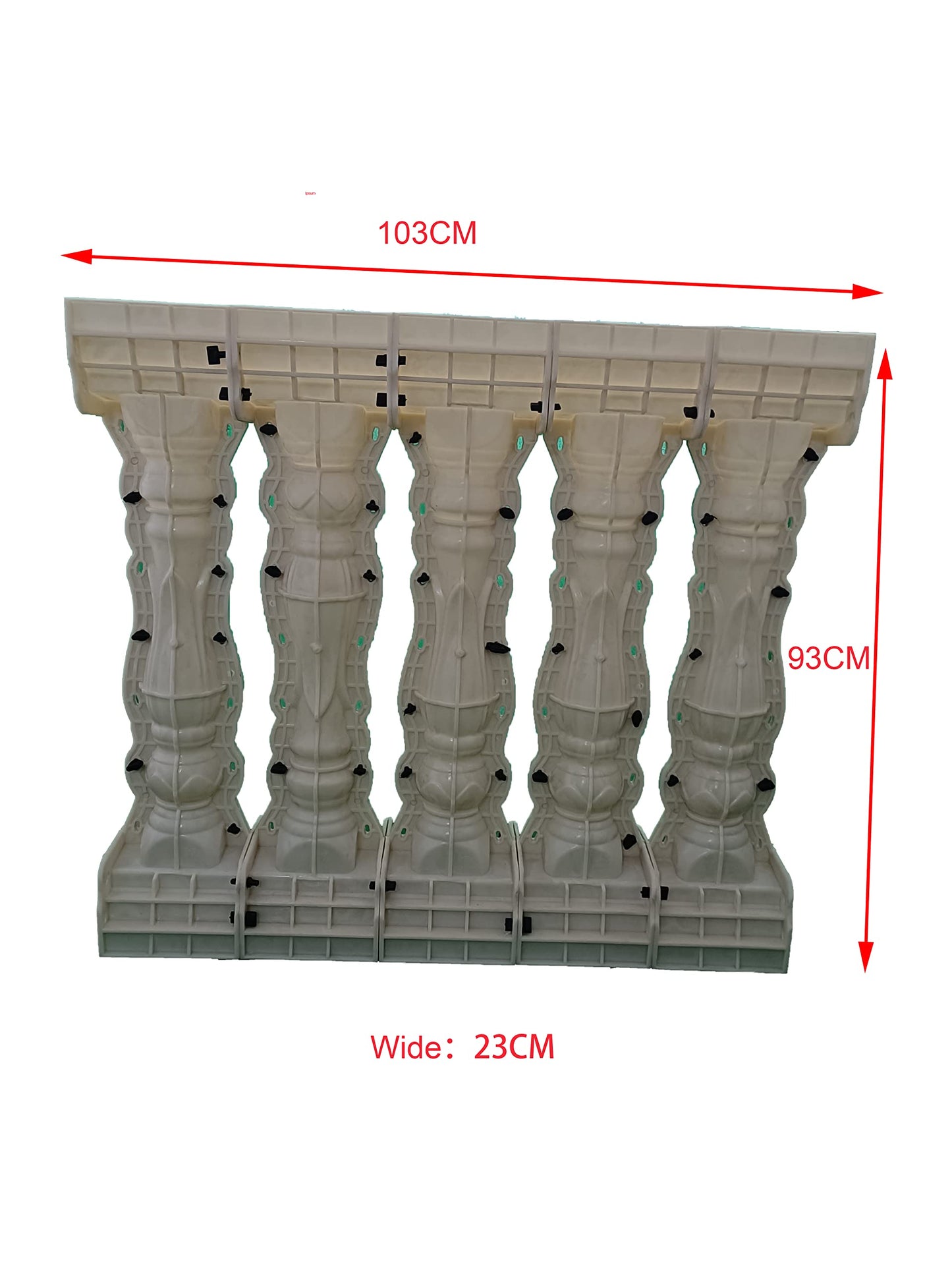 Reazone Molds 93cm Heigh Durable Strong ABS Material Concrete Fence Baluster Mold for Garden Decoration