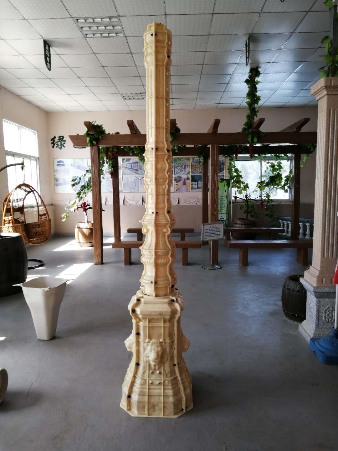 Reazone Molds precast Plastic Injection Concrete Cement Antique lamp Light Pole Moulding mlods for Outdoor Yard Garden