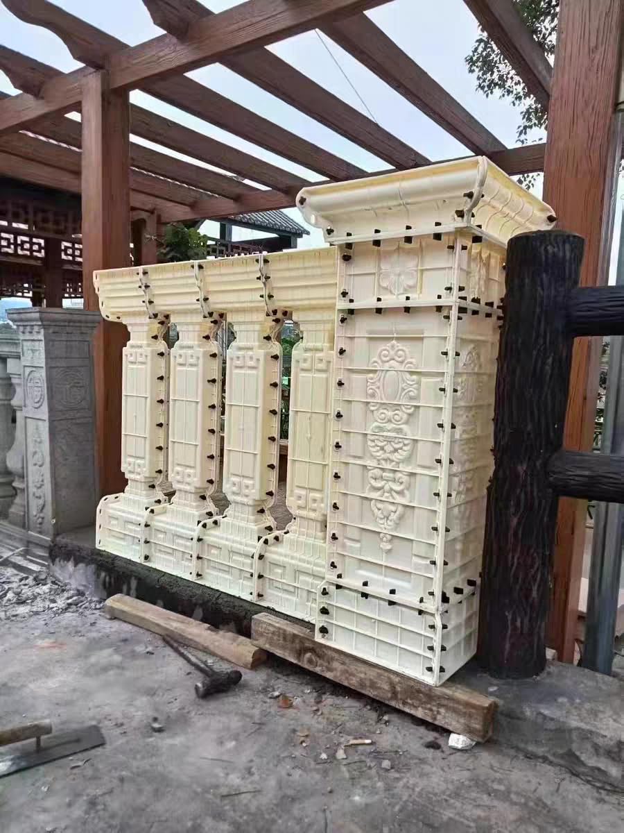 Roman Column Railing Mold, 90 Inch, Chinese Style Villa Balcony Guardrail, Cast-in-Place Cement Column Pier Handrail