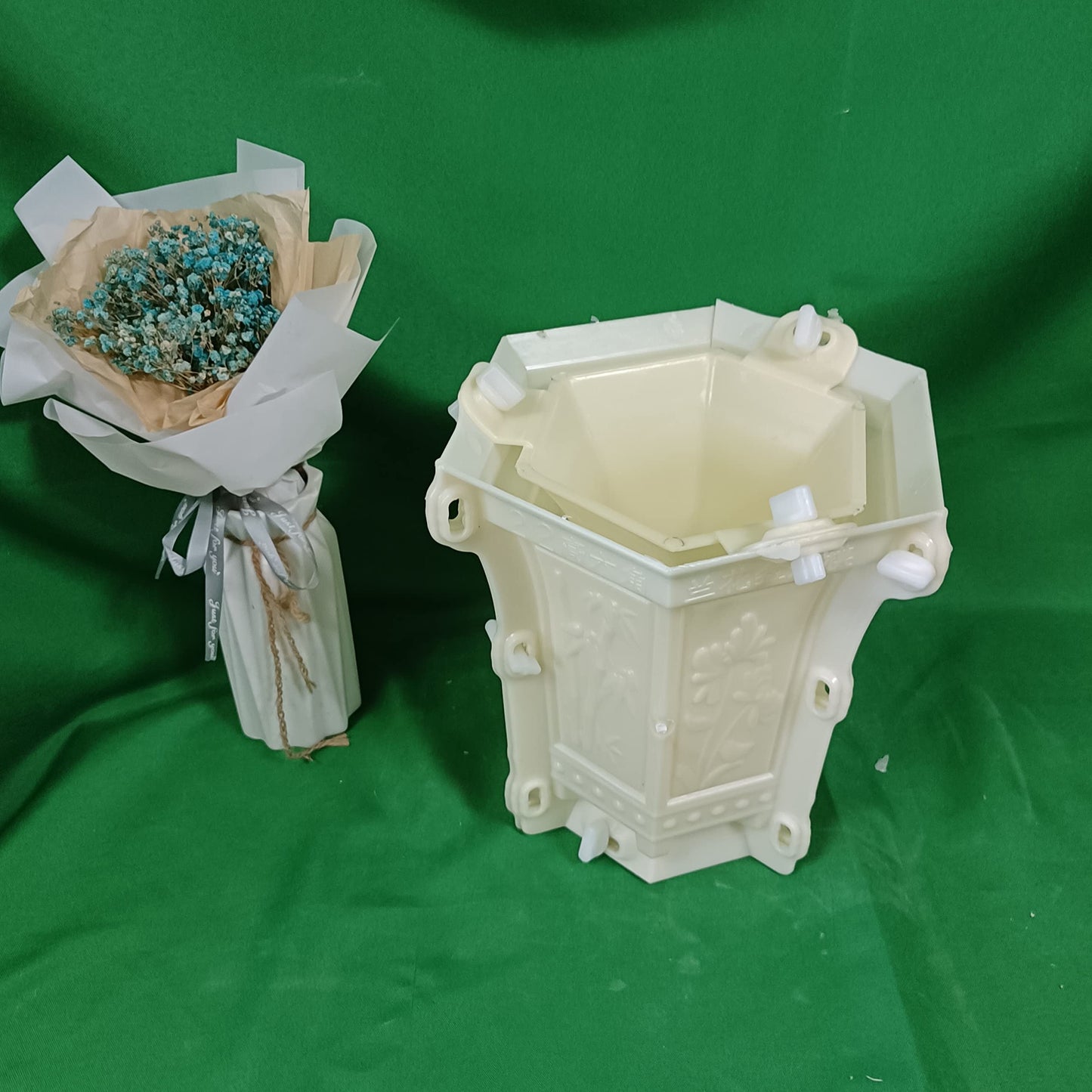 Height 22cm Flower Stand Plastic Concrte Planter Pot Molds for Outdoors