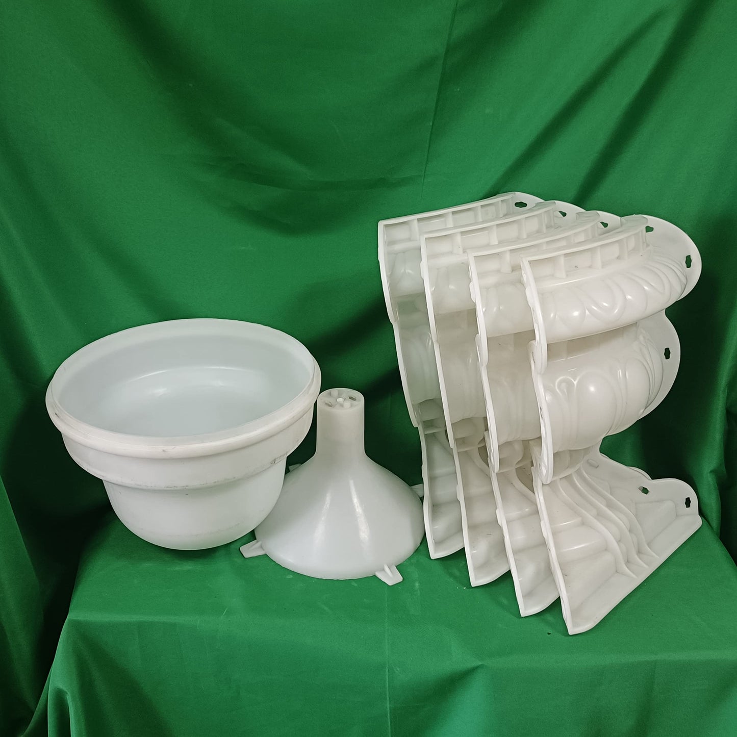 Reazone Molds D50cm Garden Cement Plastic Precast Concrete Flower Pot Decorative Planter Molds, White, (RZF-08)
