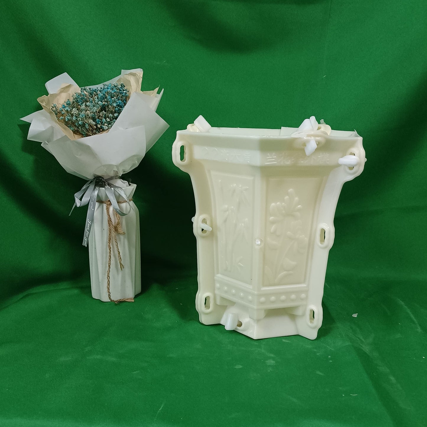 Height 22cm Flower Stand Plastic Concrte Planter Pot Molds for Outdoors